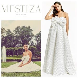 MESTIZA Puff Puff Strapless Gown with Bow